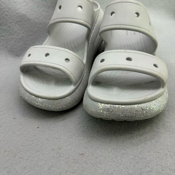 Crocs Crush Glitter Platform Sandal Atmosphere Gray Size Men's 11/ Womens 12.5 - Picture 8 of 8